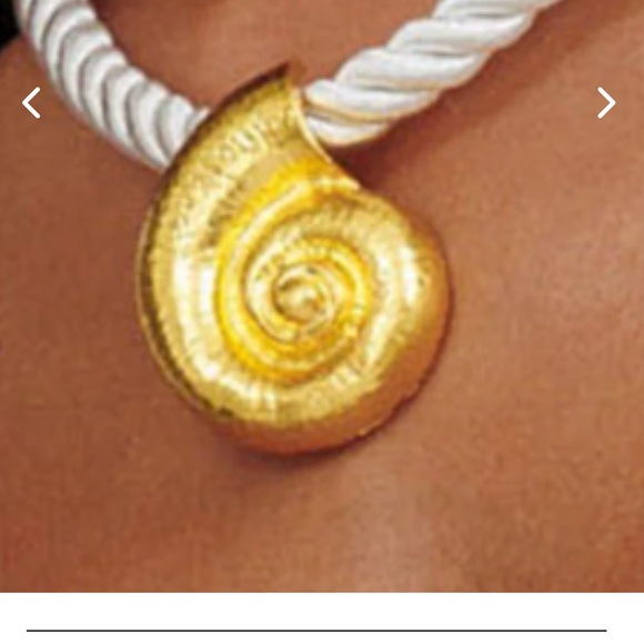 FREE PEOPLE /THRONES SPIRAL GOLD NAUTILUS SHELL ROPE NECKLACE- NWOT - Picture 4 of 10